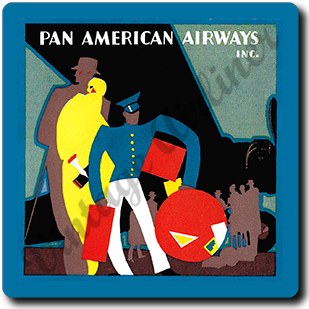 Pan American World Airways 1950's Vintage Square Sandstone Coaster