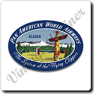 Pan American World Airways Alaska Vintage Square Sandstone Coaster