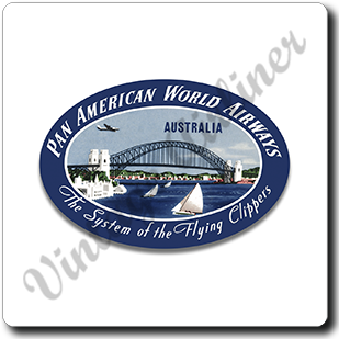 Pan American World Airways Australia Vintage Square Sandstone Coaster