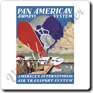 Pan Am Airways System Vintage Bag Sticker Square Sandstone Coaster