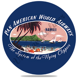 Pan American World Airways Hawaii Vintage Round Sandstone Coaster