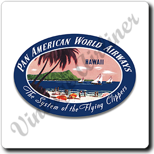 Pan American World Airways Hawaii Vintage Square Sandstone Coaster