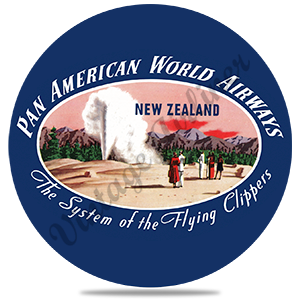 Pan American World Airways New Zealand Vintage Round Sandstone Coaster