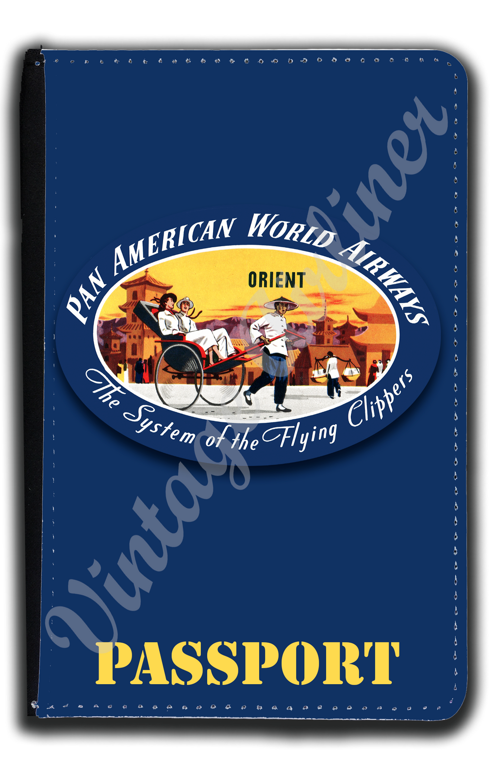 Pan Am Vintage Orient Bag Sticker Passport Case
