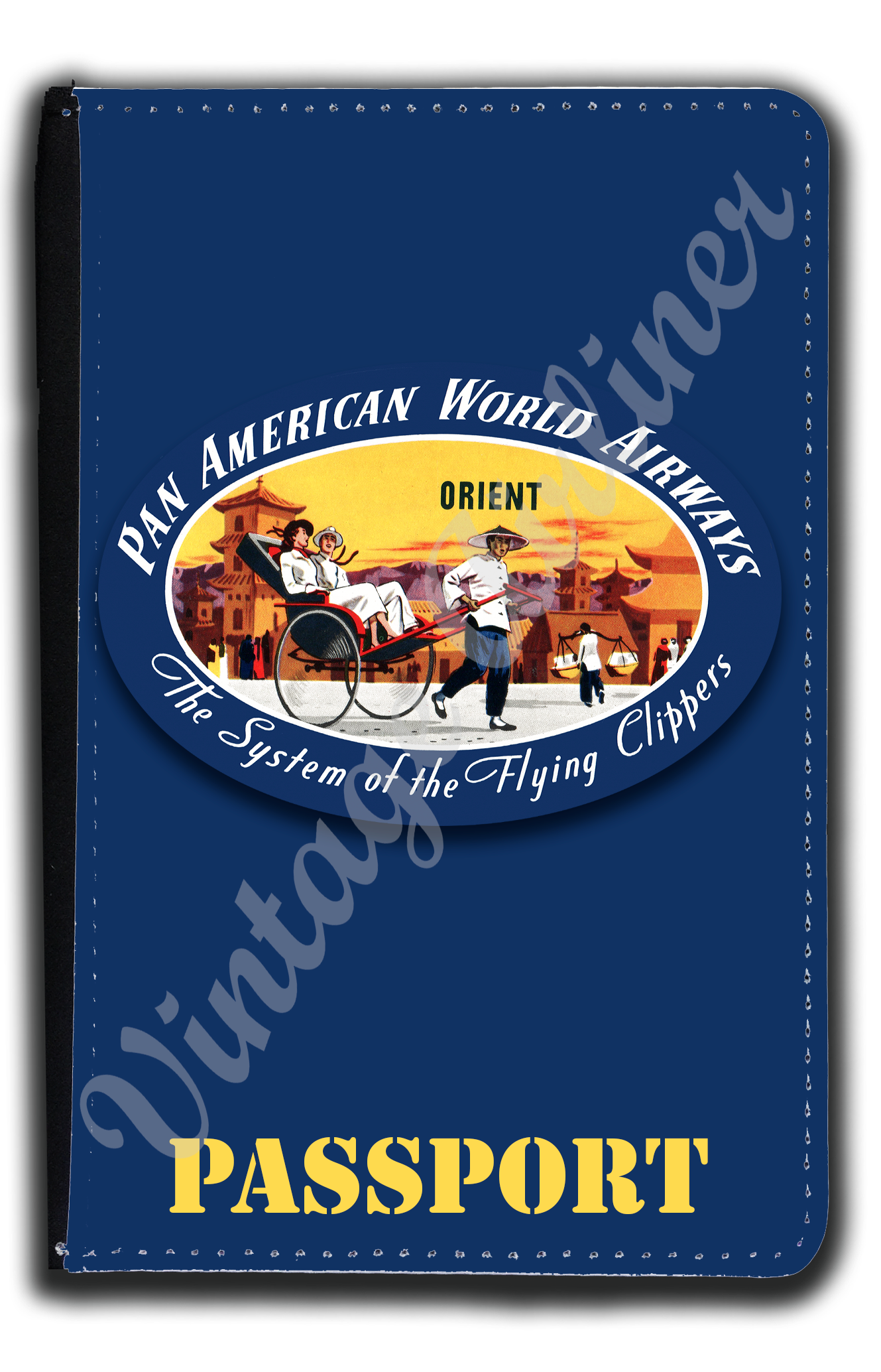 Pan Am Vintage Orient Bag Sticker Passport Case