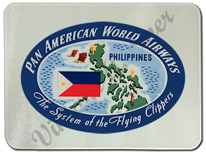 Pan Am Vintage Philippines Bag Sticker Glass Cutting Board