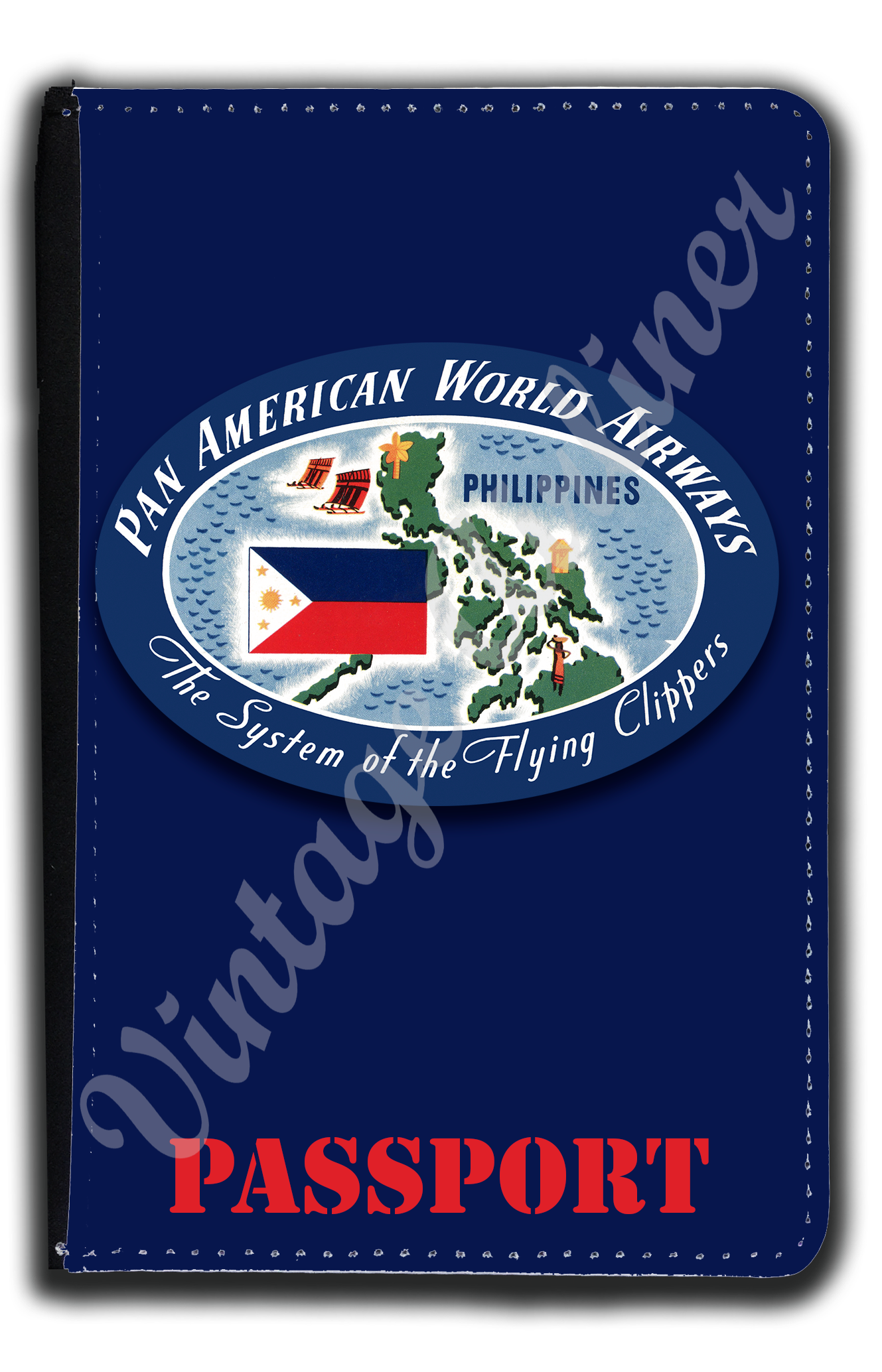 Pan Am Vintage Philippines Bag Sticker Passport Case