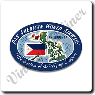 Pan American World Airways Philippines Vintage Square Sandstone Coaster