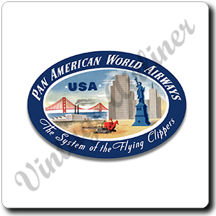 Pan American World Airways USA Vintage Square Sandstone Coaster
