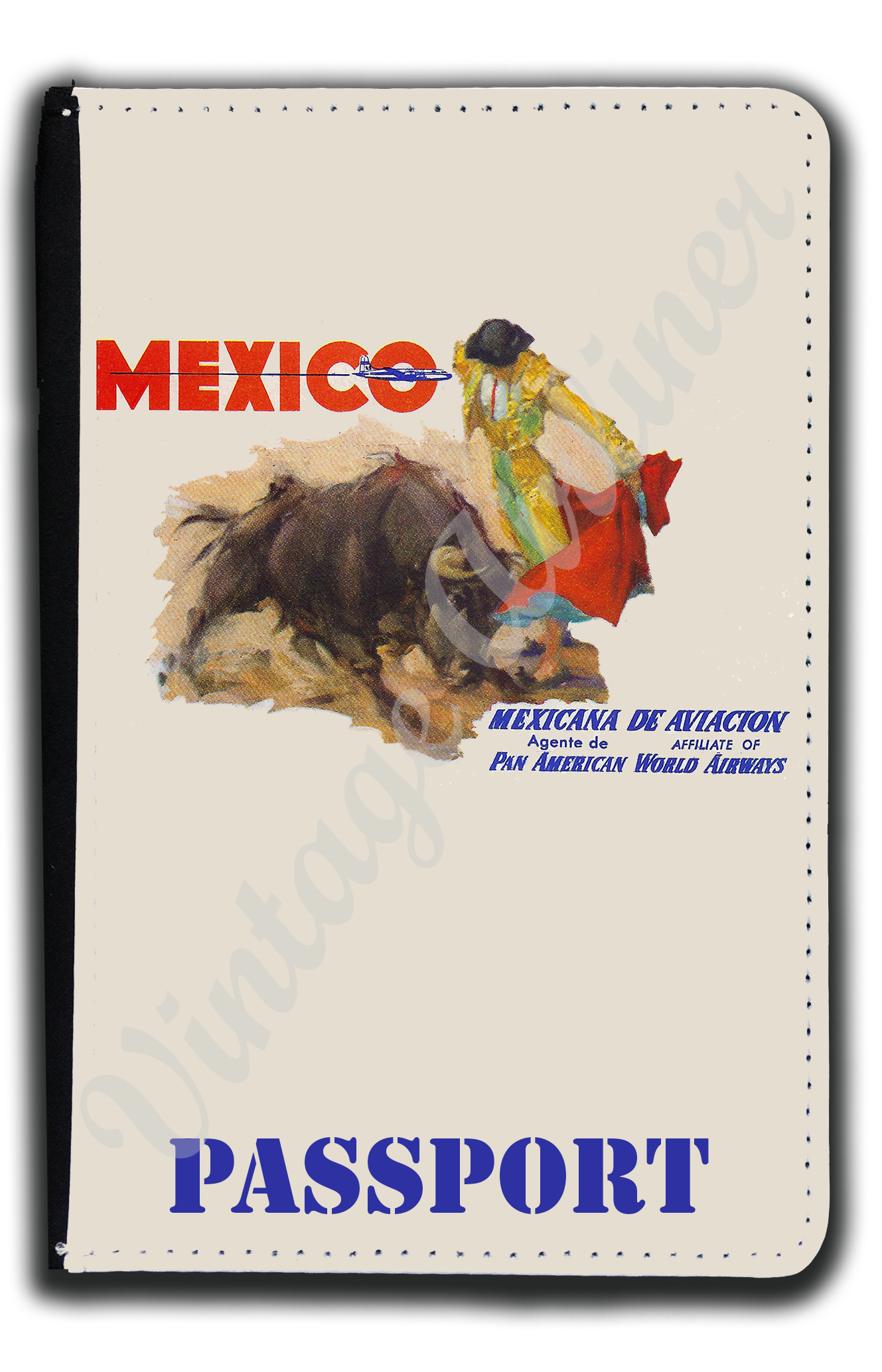 Pan Am Vintage Mexico Bag Sticker Passport Case