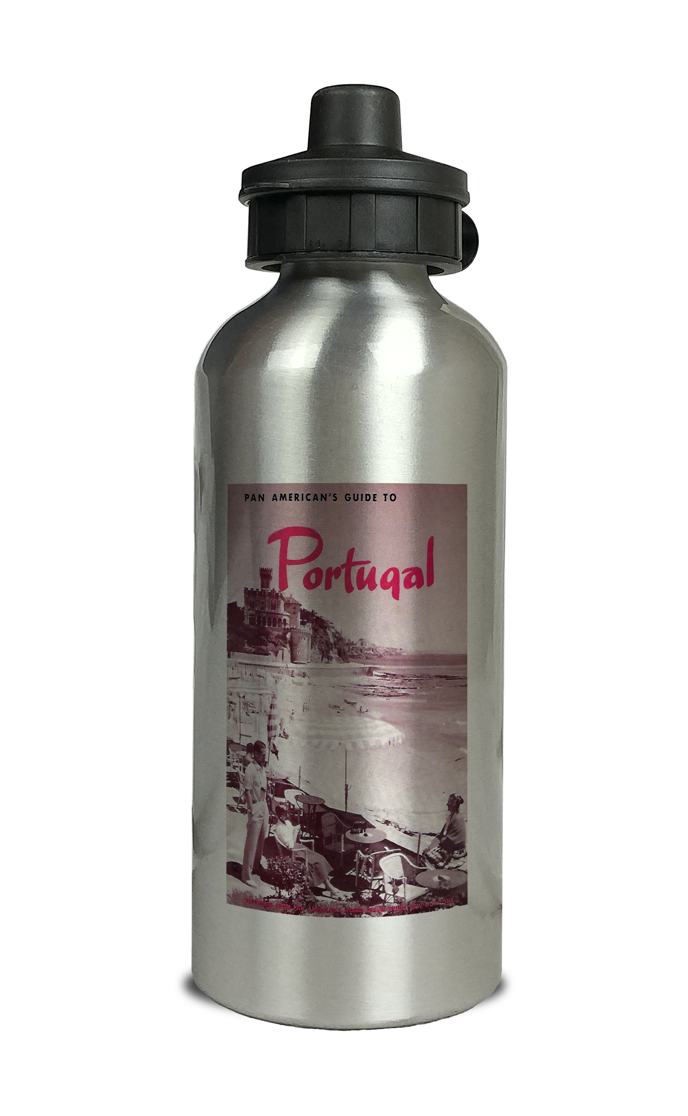 Pan Am's Guide To Portugal Timetable Cover Aluminum Water Bottle