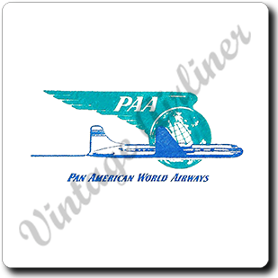 Pan American World Airways Bag Sticker Square Sandstone Coaster