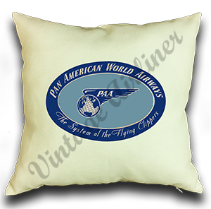 Pan Am 1930's Vintage Linen Pillow Case Cover