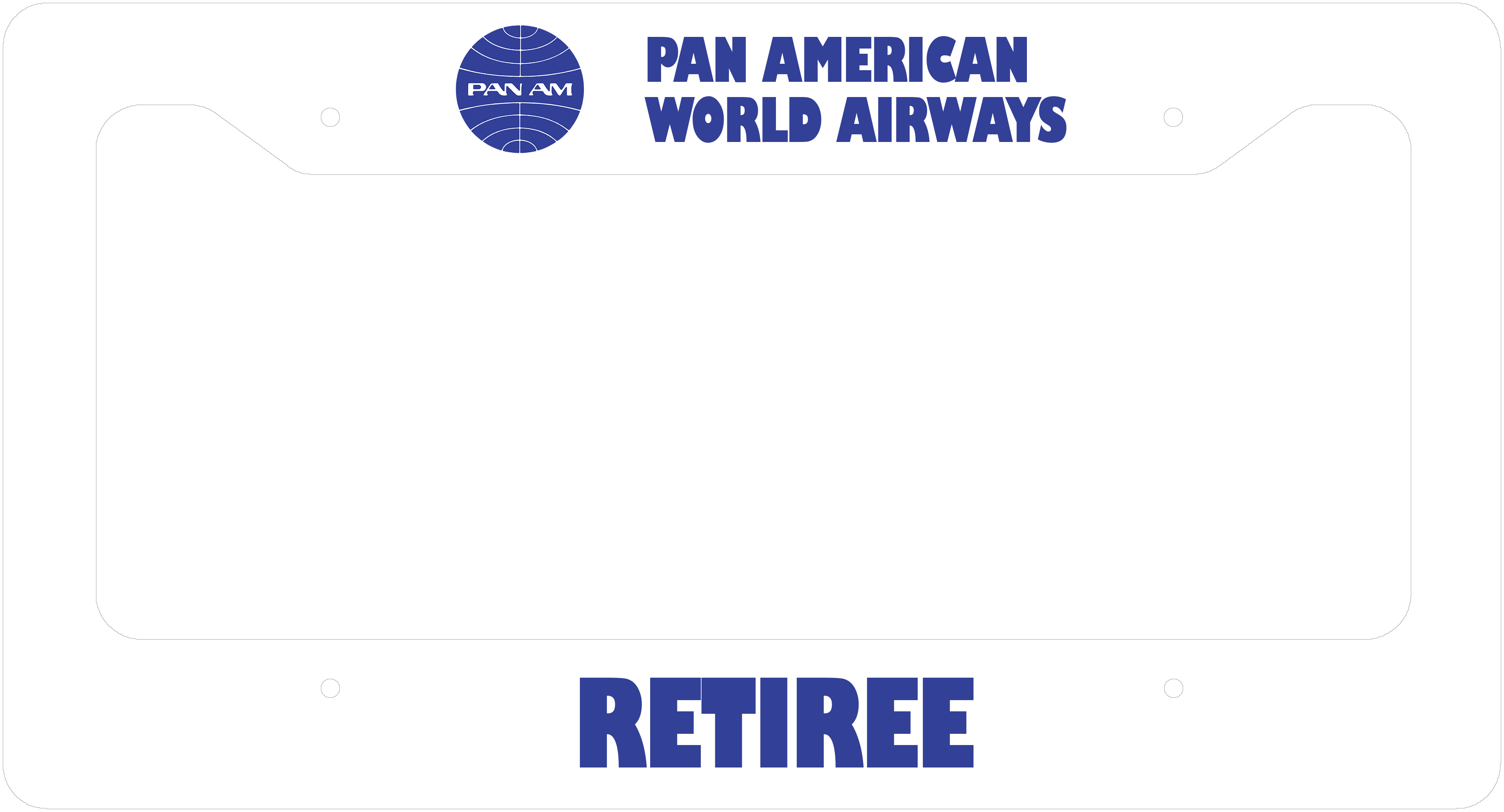 Pan Am Retiree - License Plate Frame