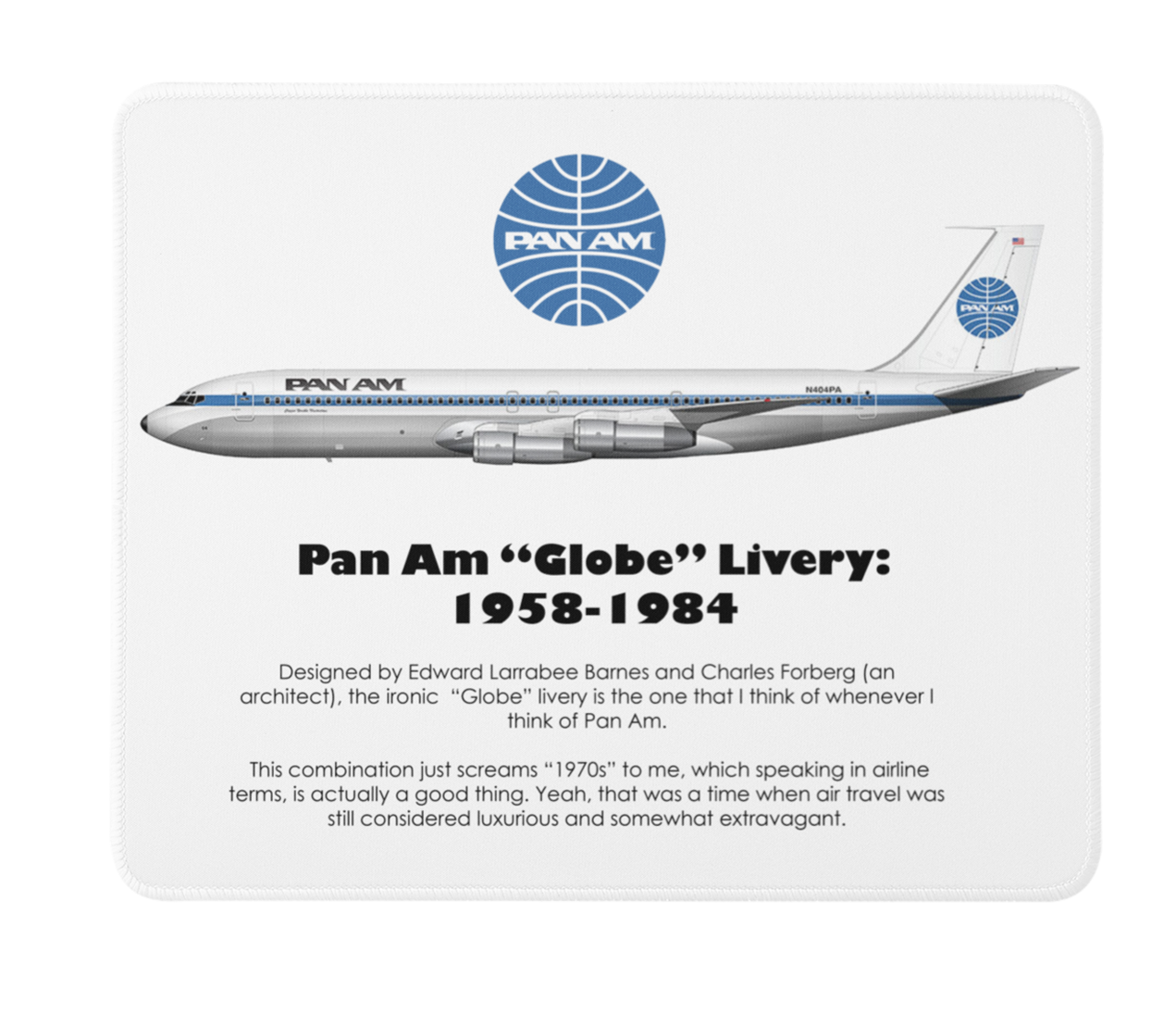 Pan American "Globe" Livery: 1958-1984 Mousepad