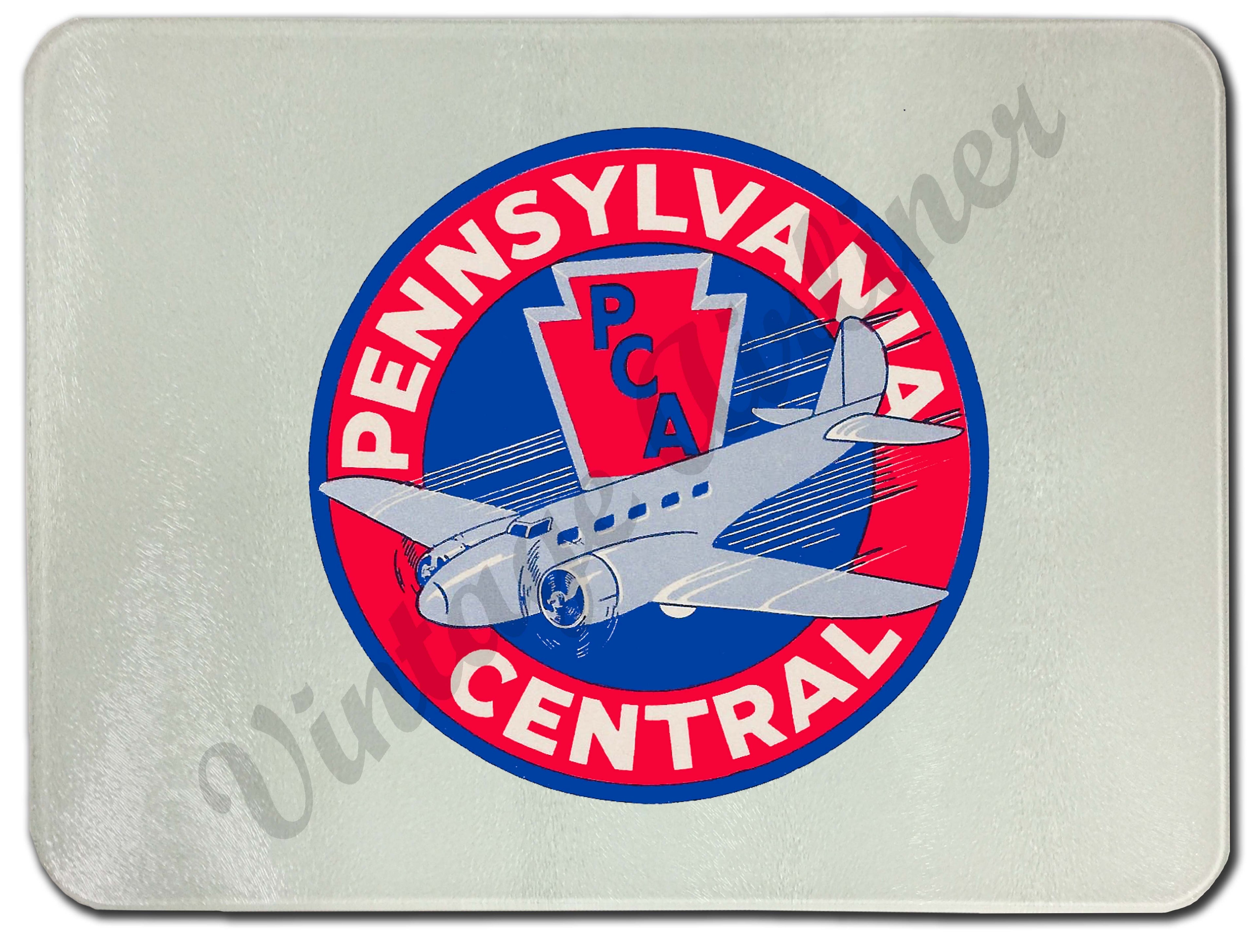 Pennsylvania Central Airlines Glass Cutting Board