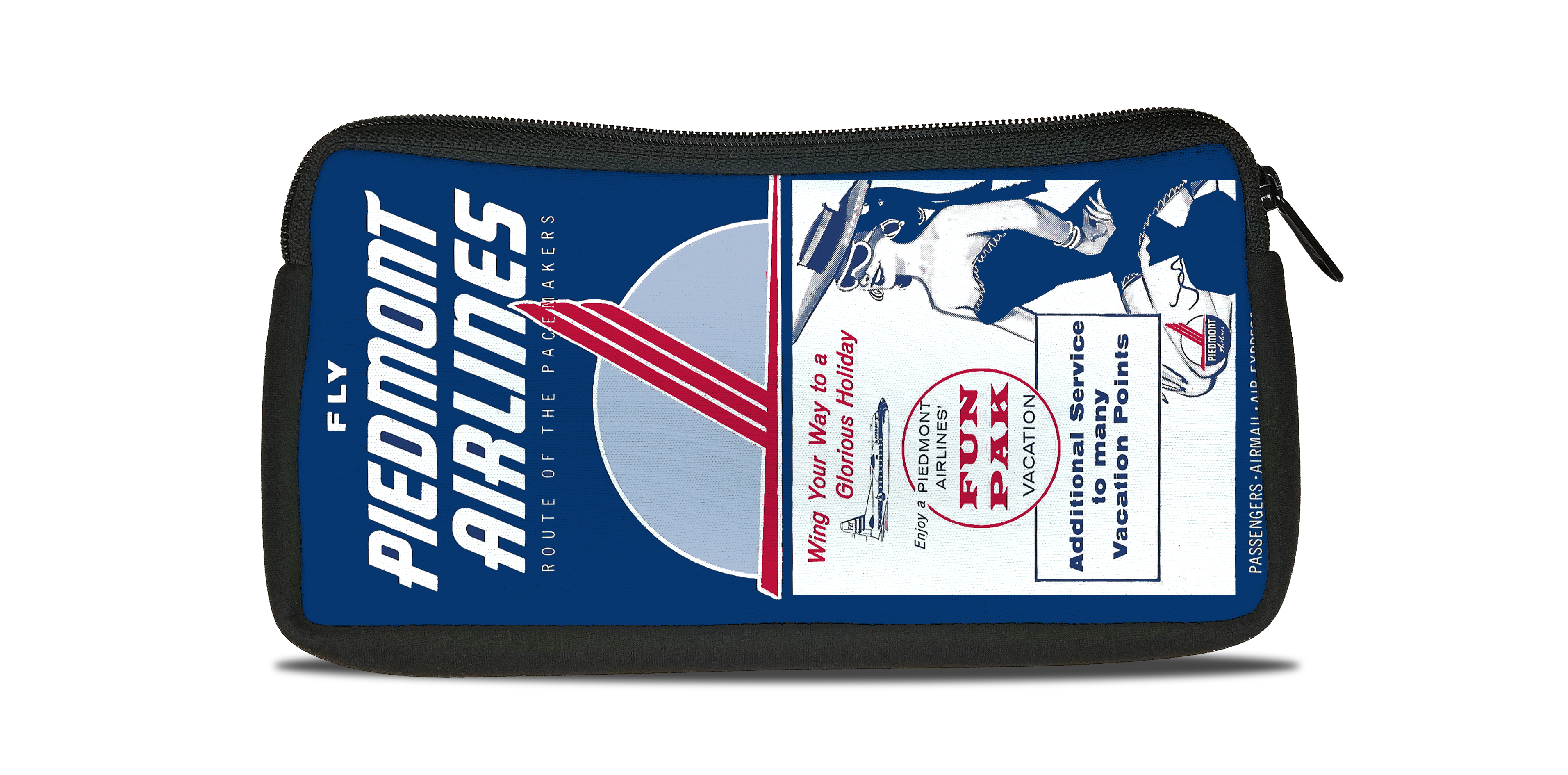 Piedmont Airlines Timetable Cover Bag Sticker Travel Pouch