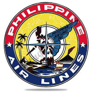 Philippines Airlines 1950's Vintage Bag Sticker Round Sandstone Coaster