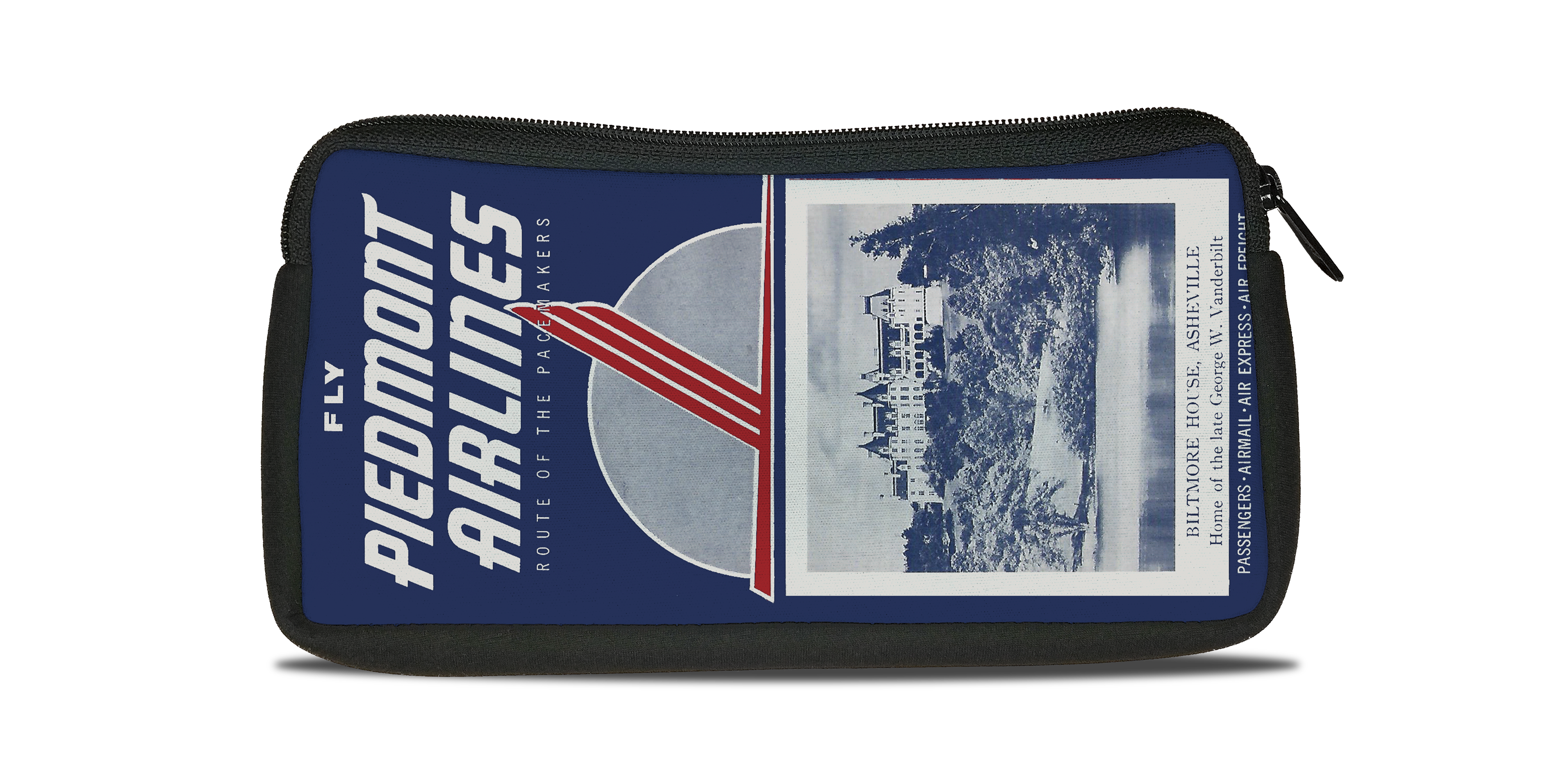 Fly Piedmont Airlines Biltmore House Timetable Cover Travel Pouch