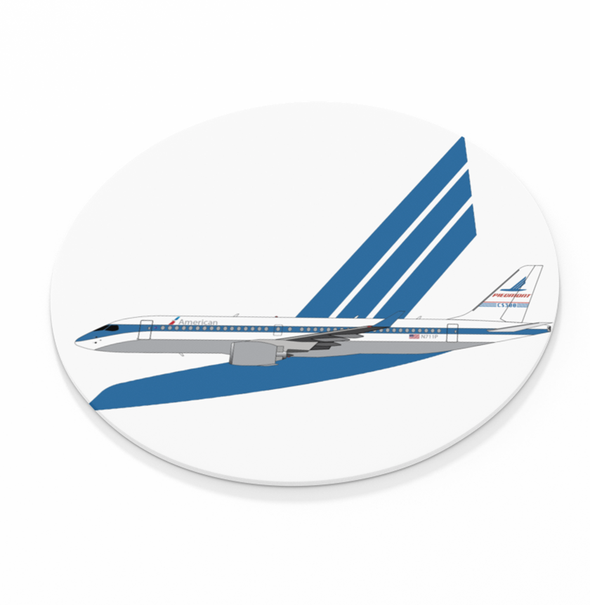 Piedmont Logo w/ Livery  -  Round Sandstone Coaster