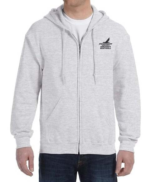 Piedmont Aircraft Maintenance Unisex Zipped Hooded Sweatshirt ** Embroidered