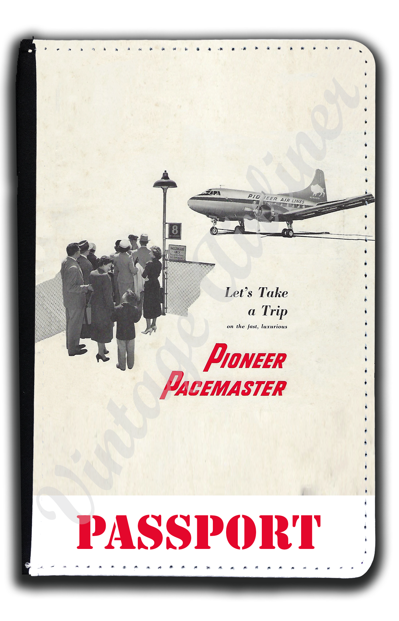 Pioneer Air Lines Pacemaster Passport Case