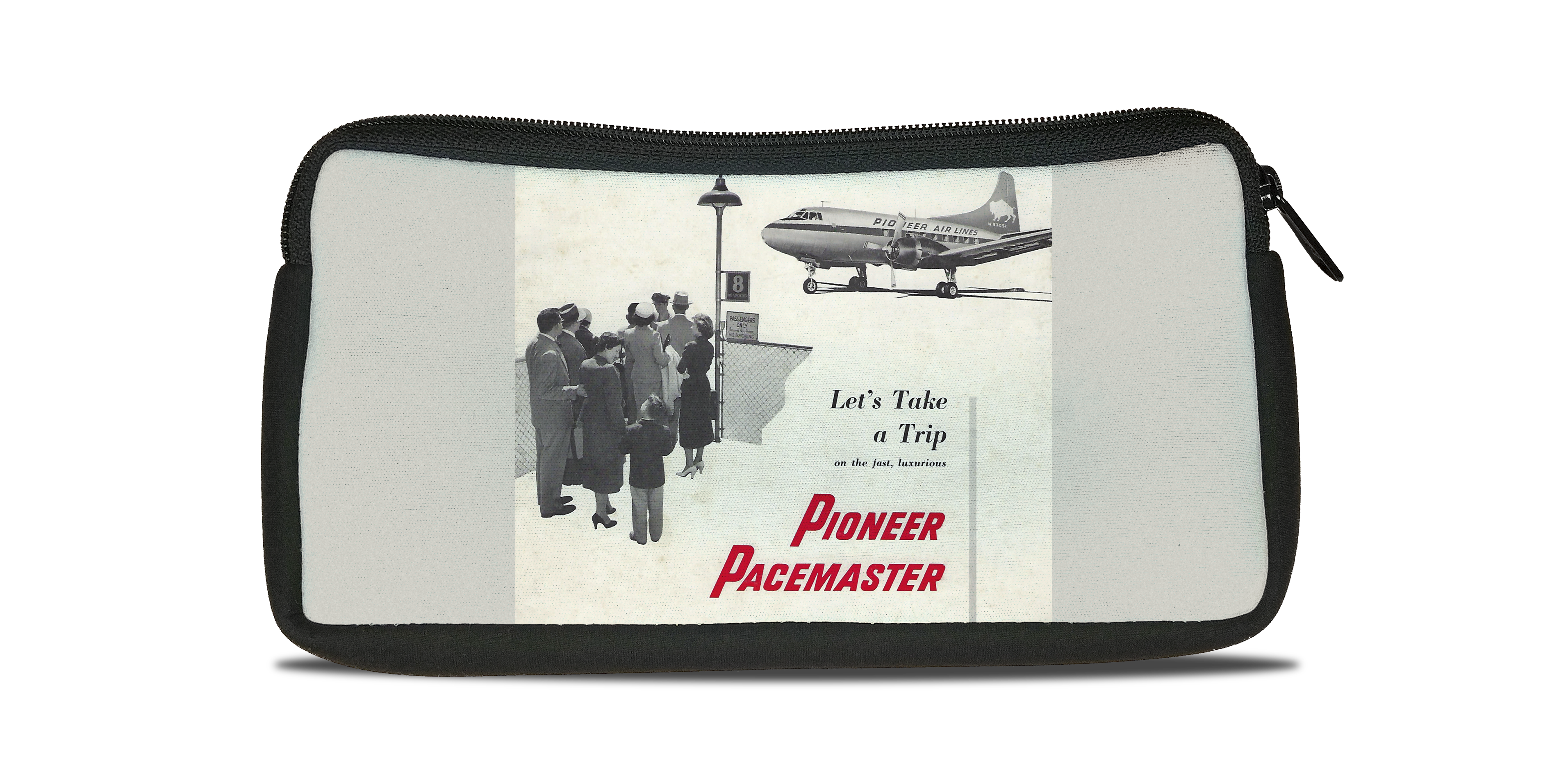 Pioneer Air Lines Pacemaster Bag Sticker Travel Pouch