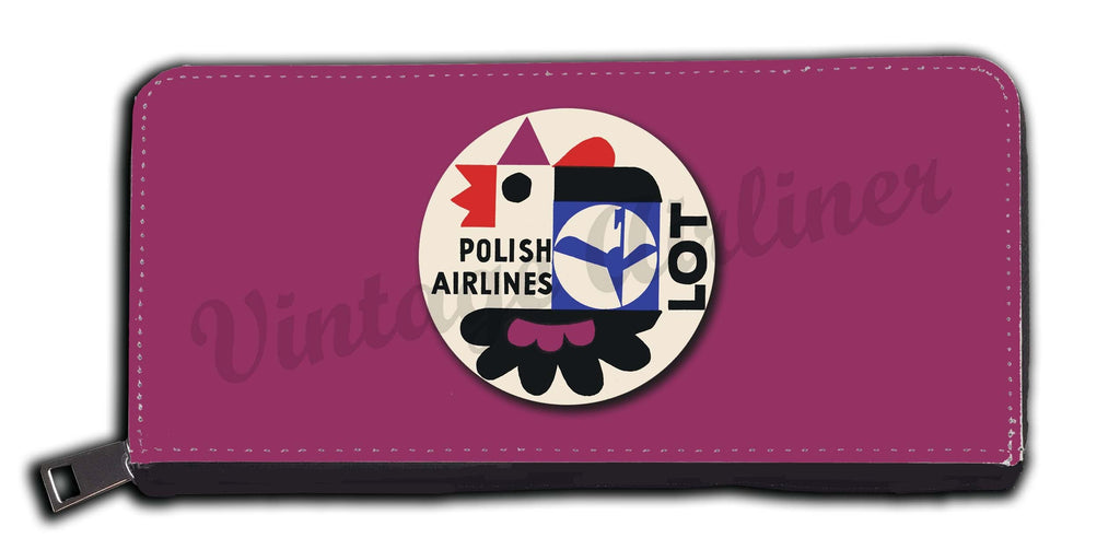 LOT Polish Airlines 1960's Vintage Bag Sticker Wallet