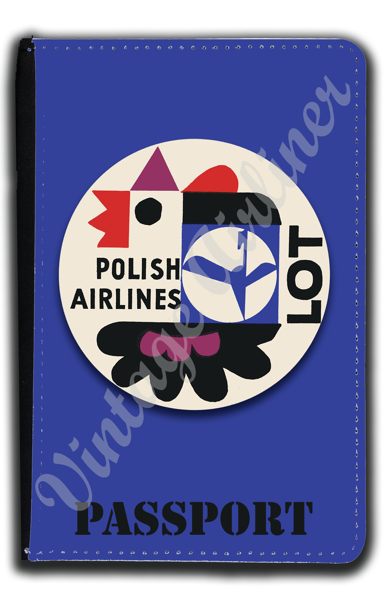 LOT Polish Airlines Vintage 1960's Bag Sticker Passport Case