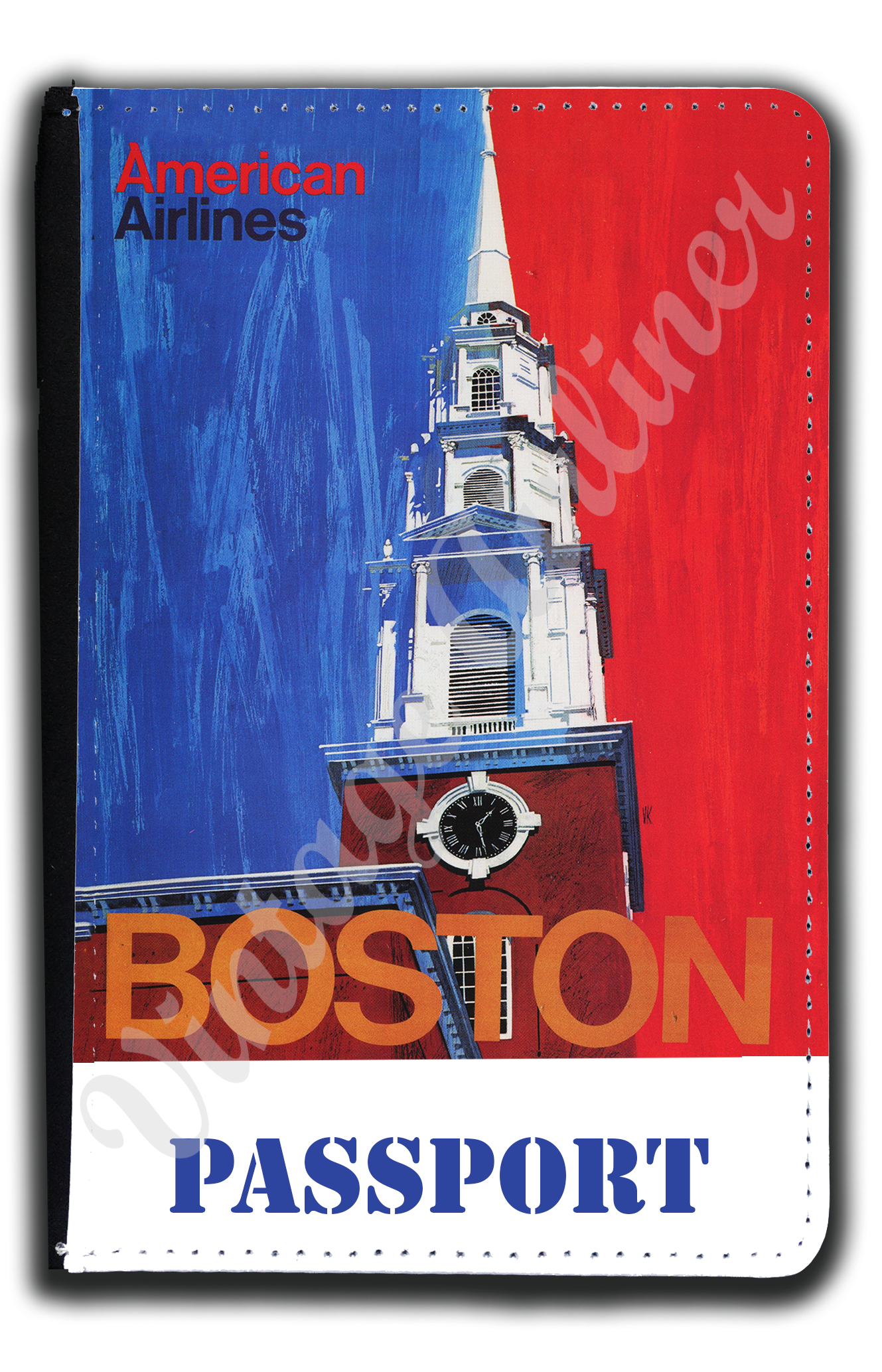 AA Boston Travel Poster Passport Case