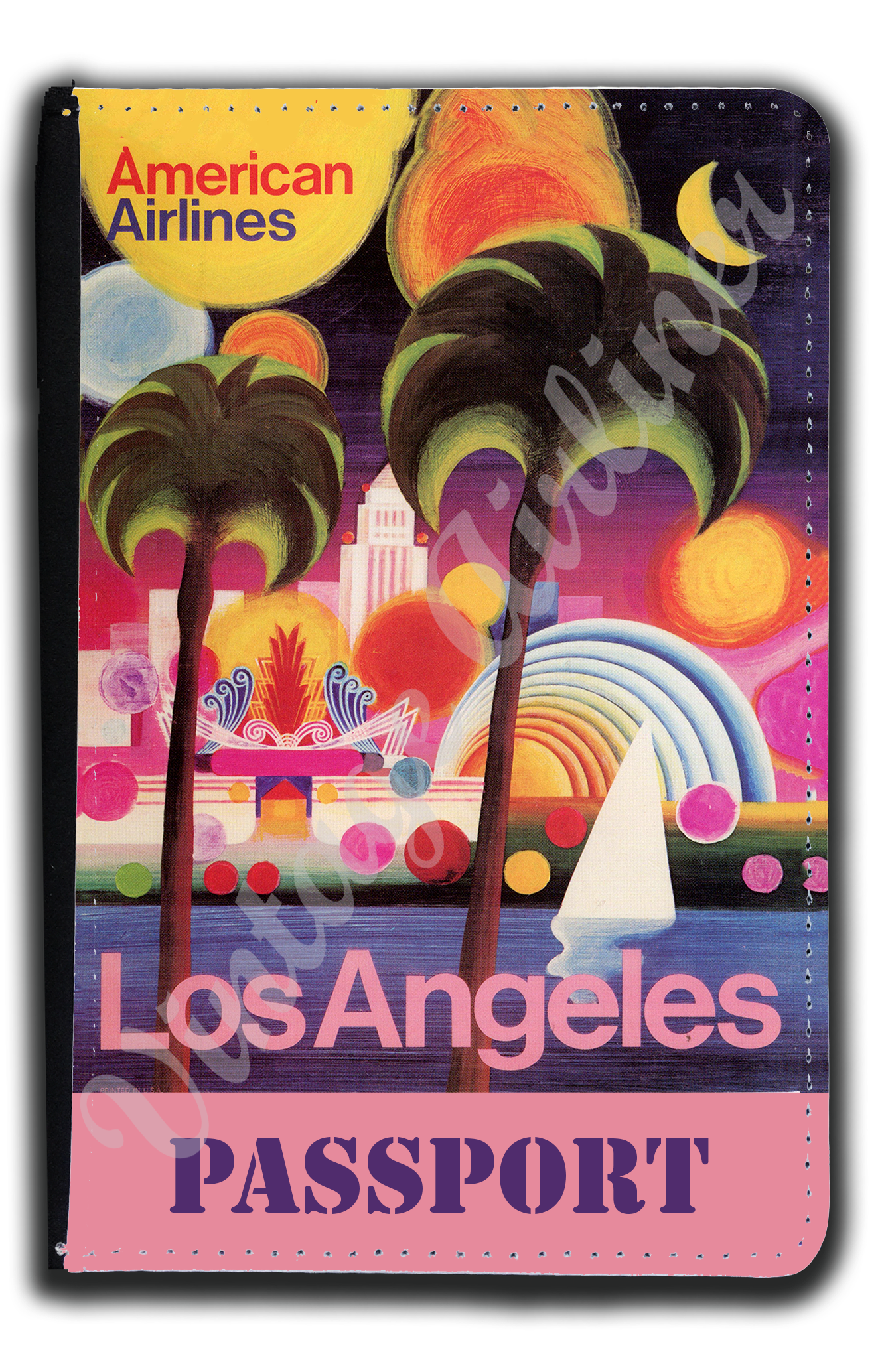 AA Los Angeles Travel Poster Passport Case