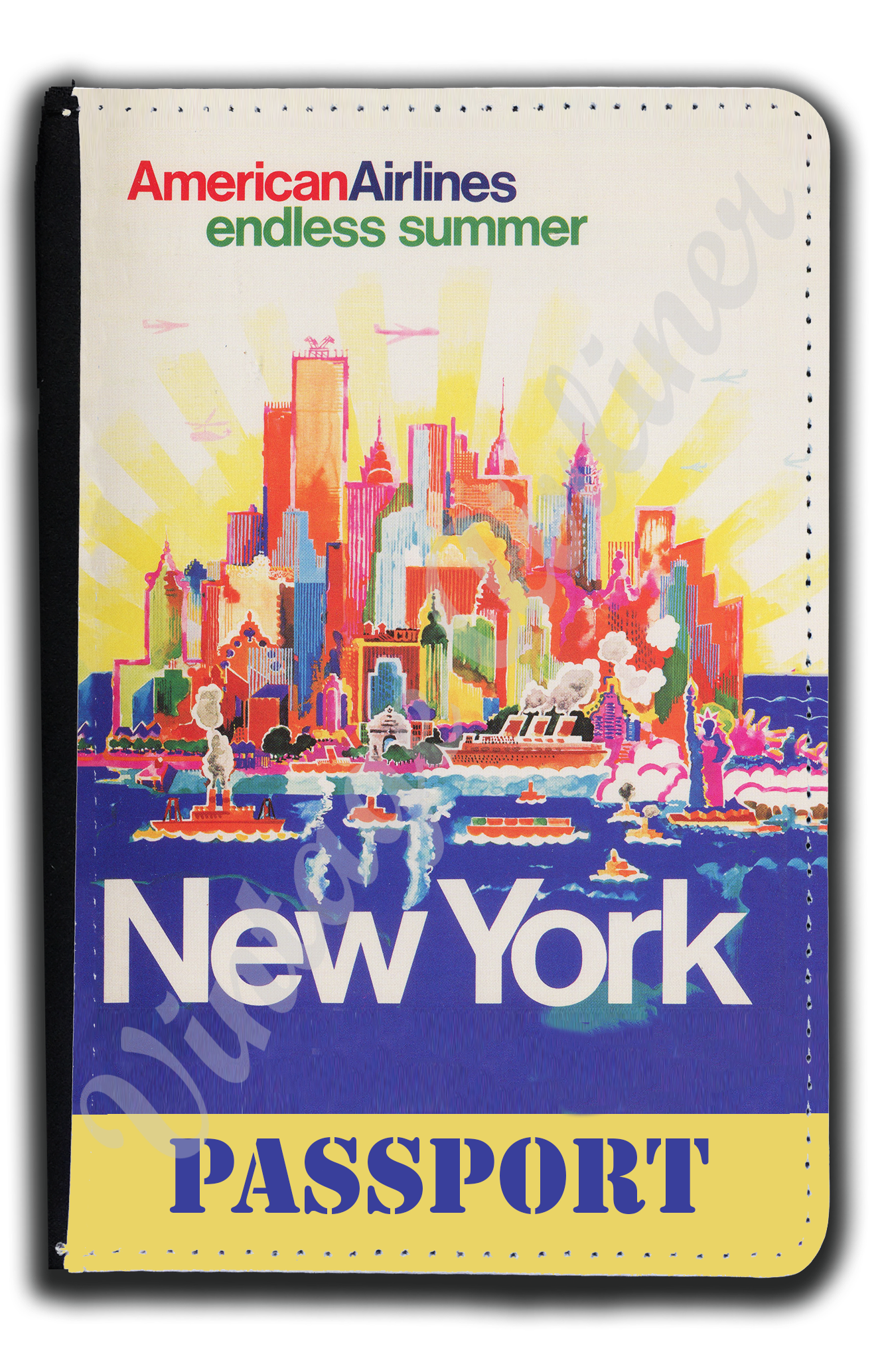 AA New York City Travel Poster Passport Case
