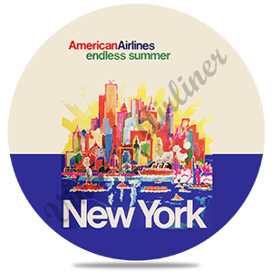 AA New York City Travel Poster Round Sandstone Coaster