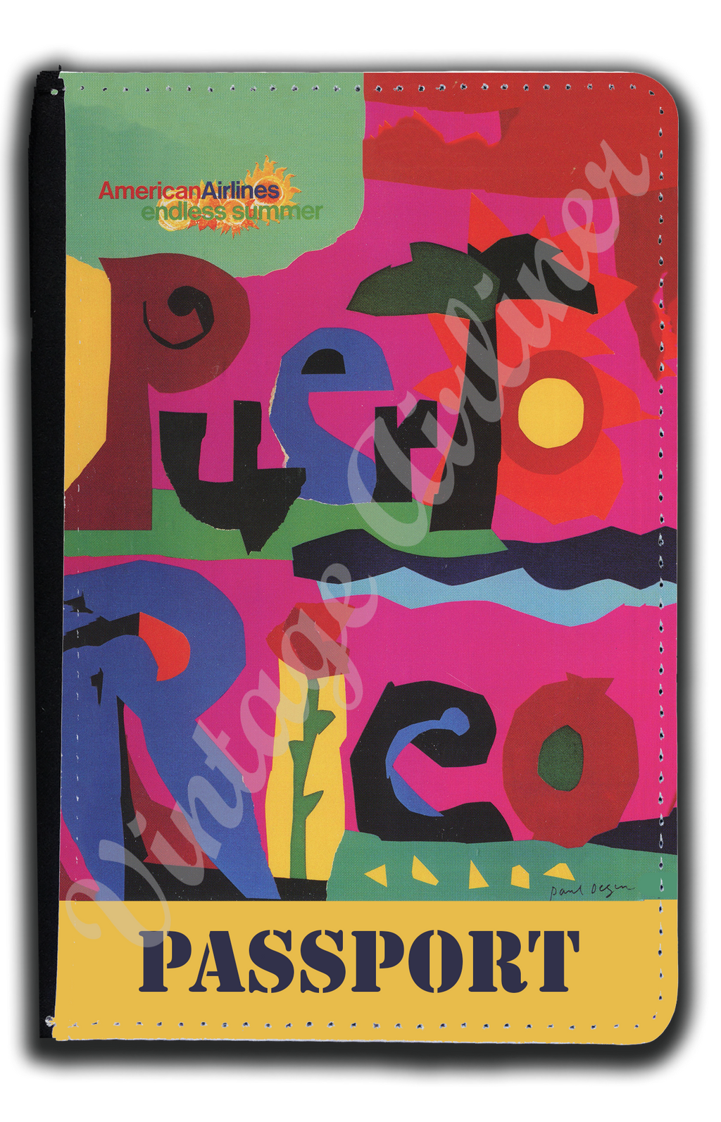 AA Puerto Rico Travel Poster Passport Case