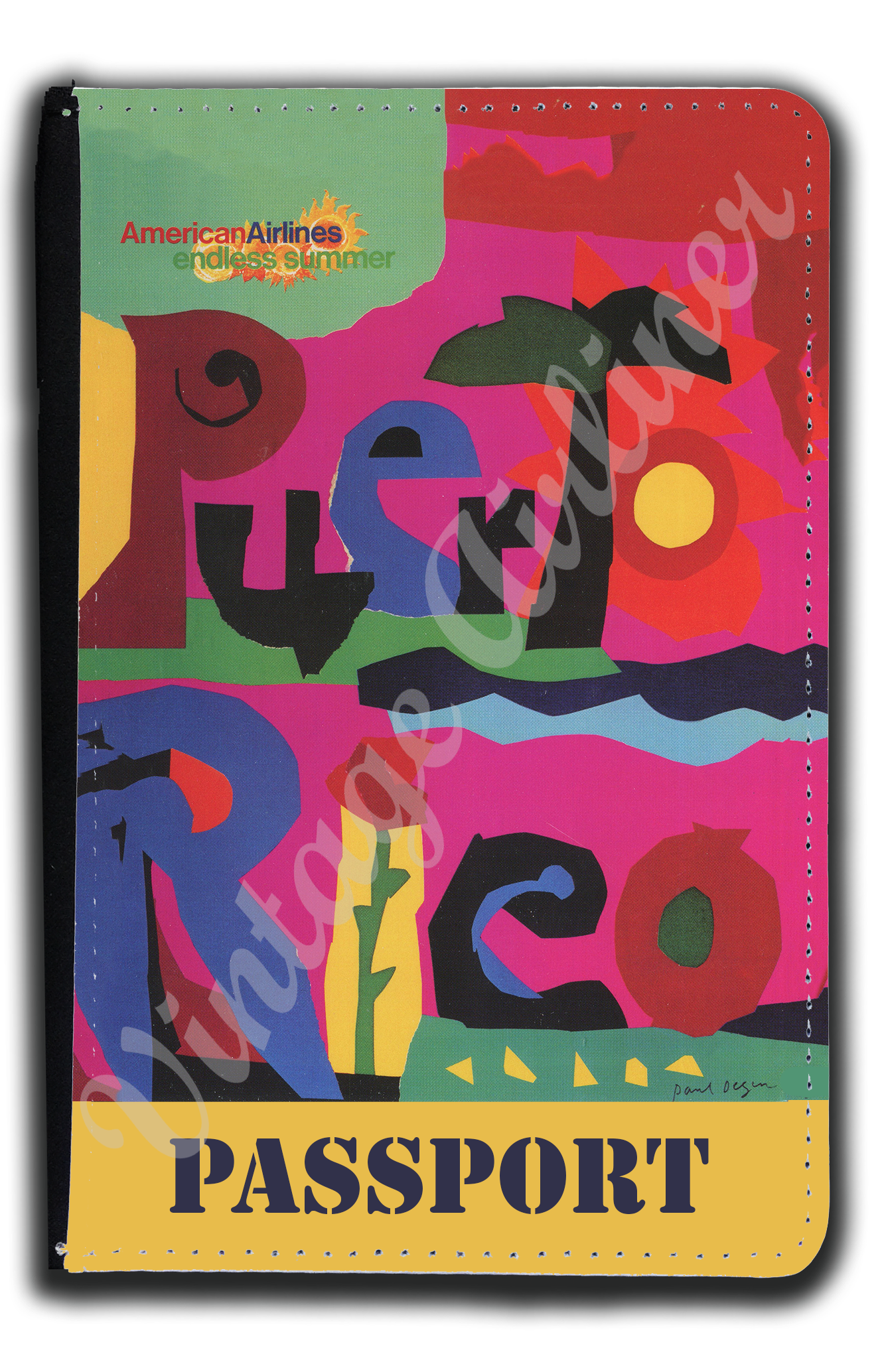 AA Puerto Rico Travel Poster Passport Case