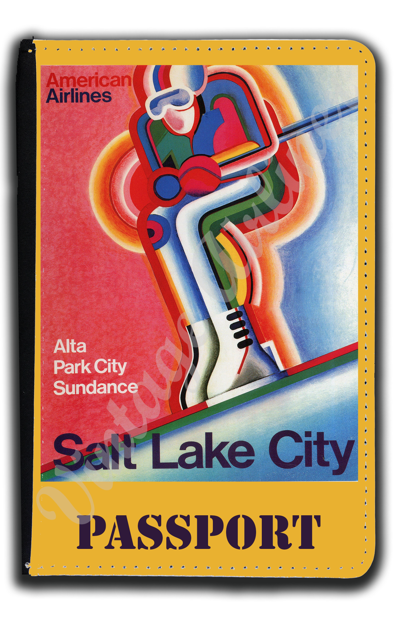 AA Utah Ski Travel Poster Passport Case