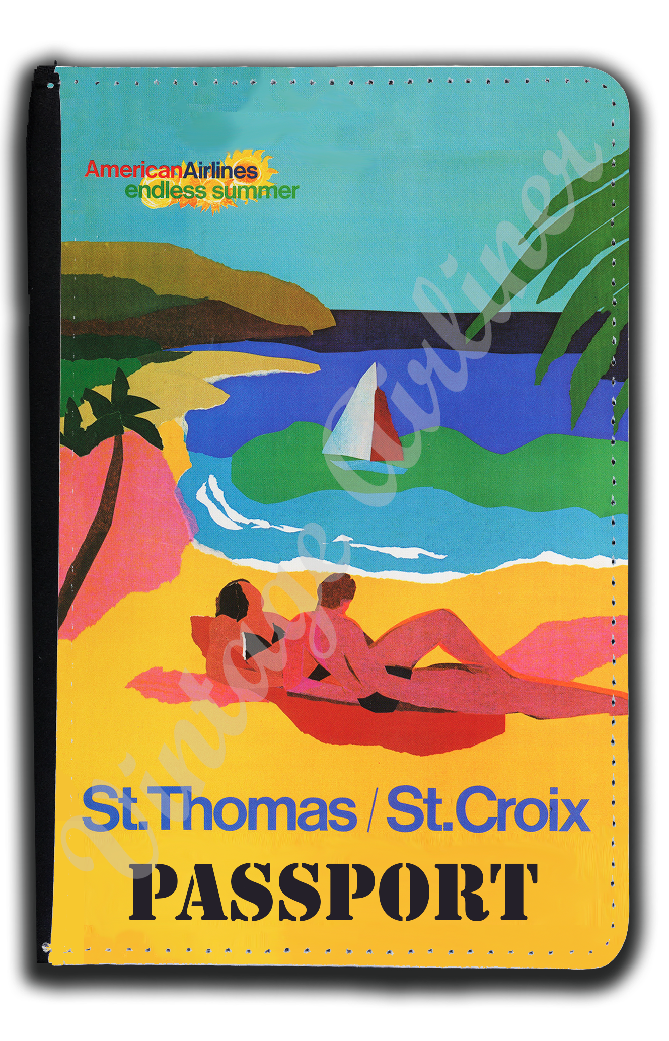 AA St. Thomas/St. Croix Travel Poster Passport Case