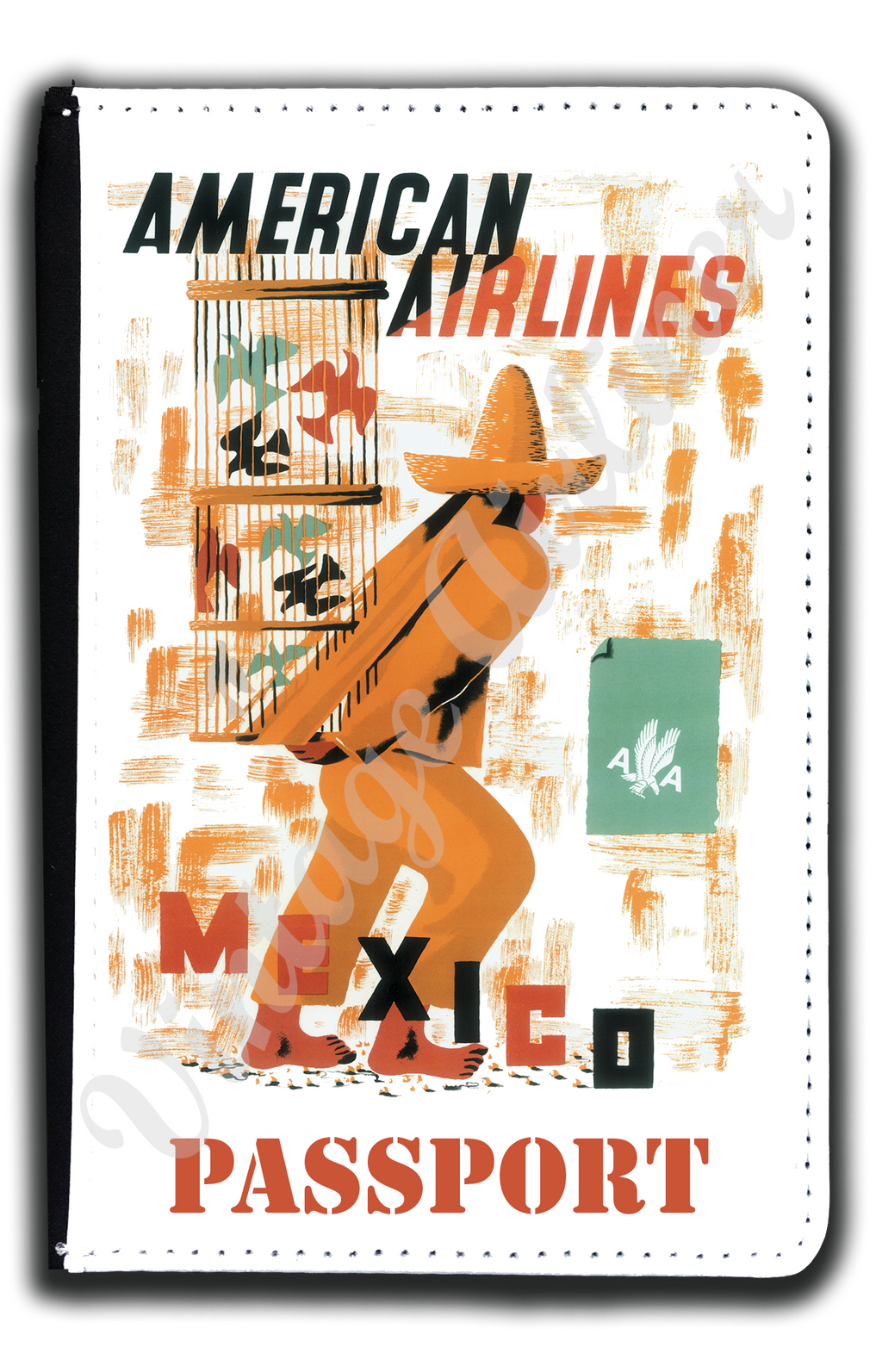 AA Mexico Travel Poster Passport Case