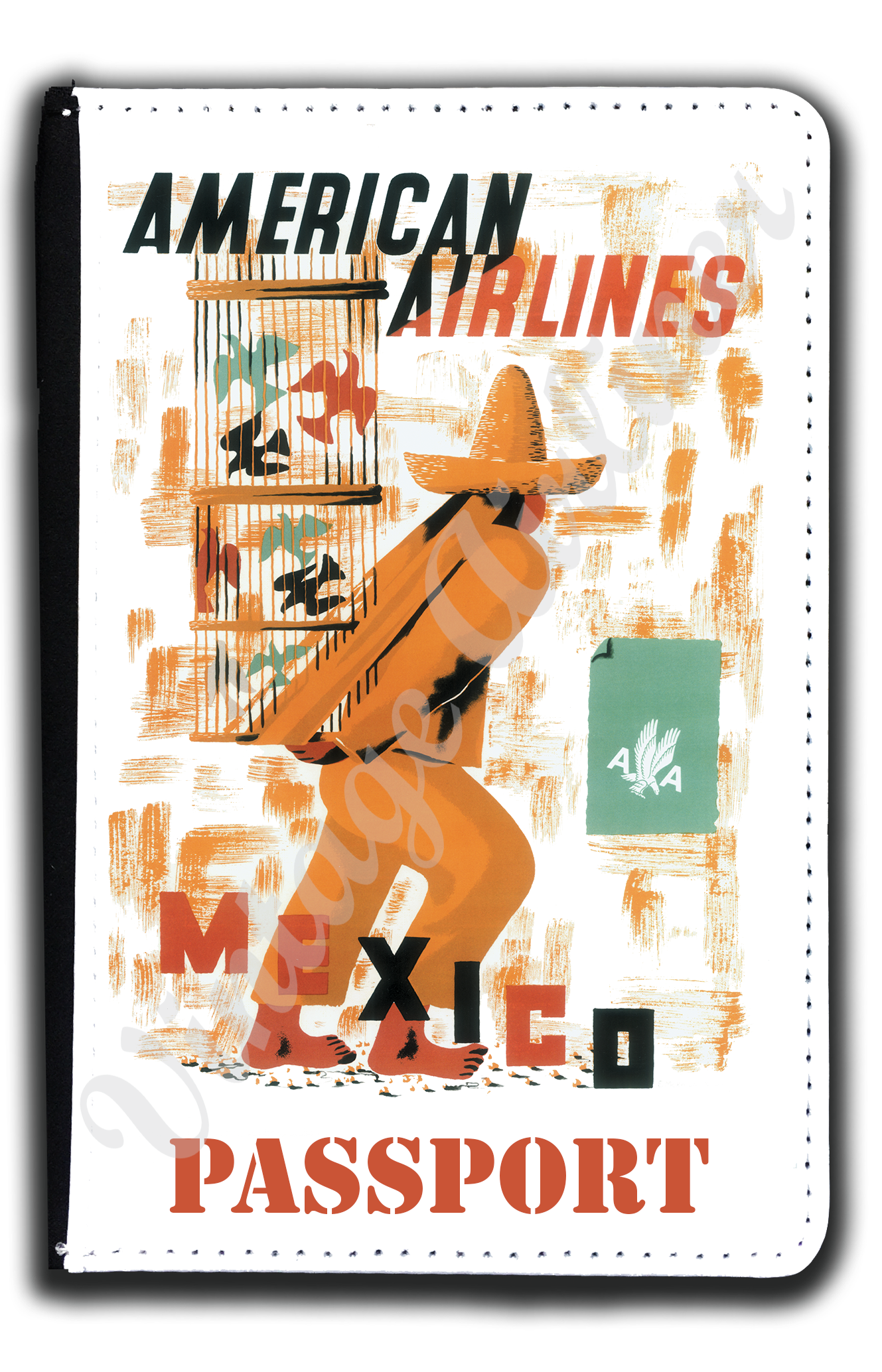 AA Mexico Travel Poster Passport Case