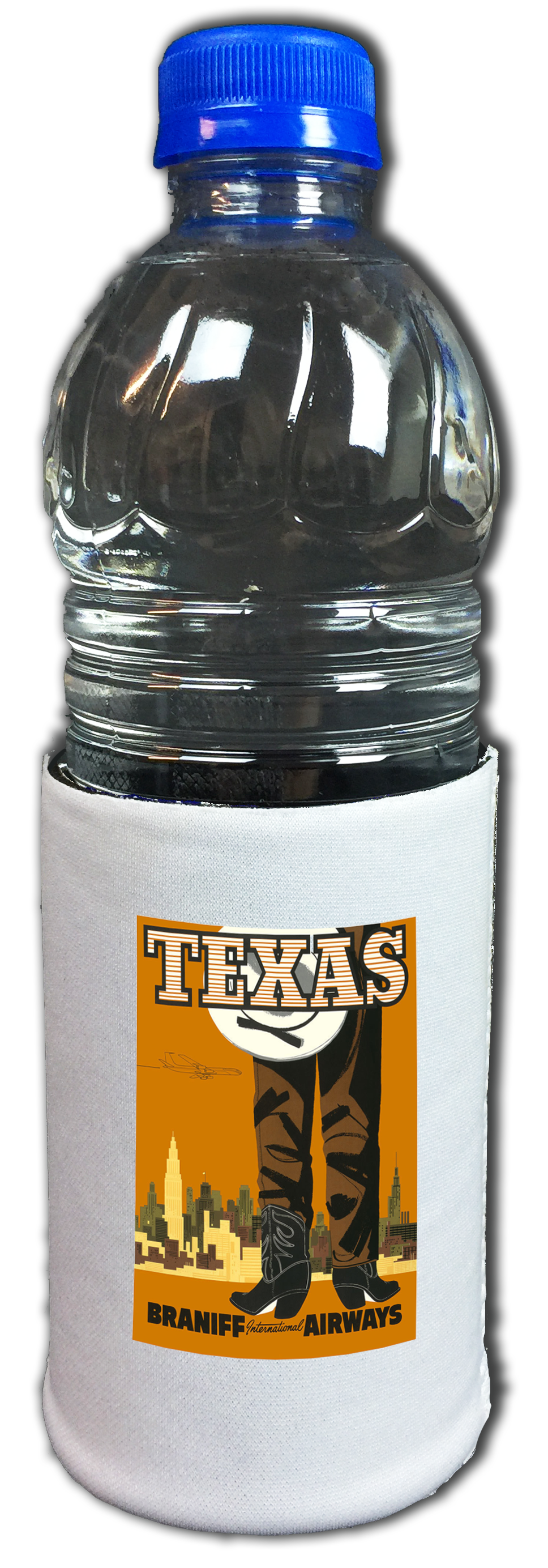 Braniff Airways Texas 1960's Travel Poster Bag Sticker Beverage Wrap