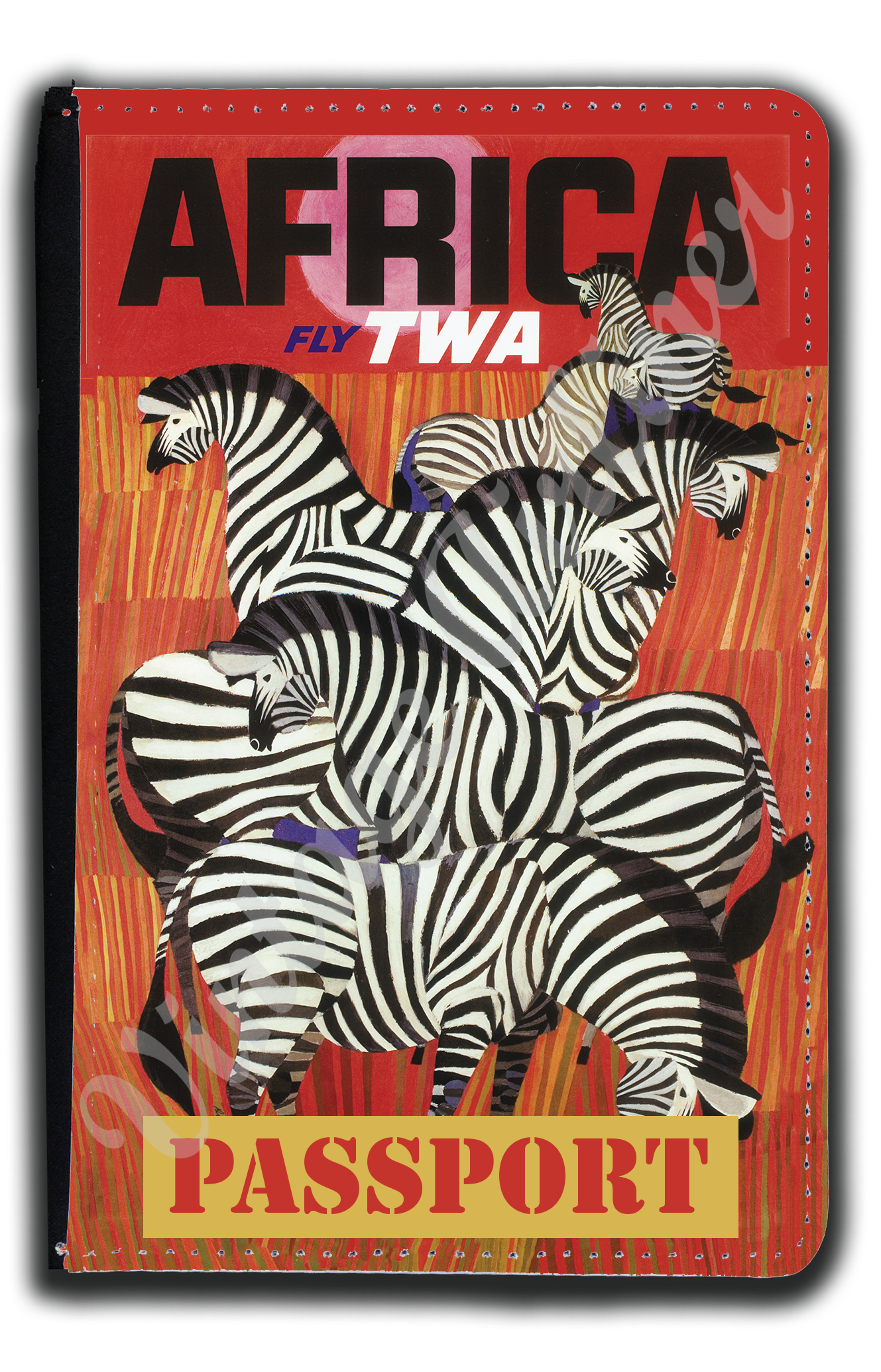TWA Africa Travel Poster Passport Case