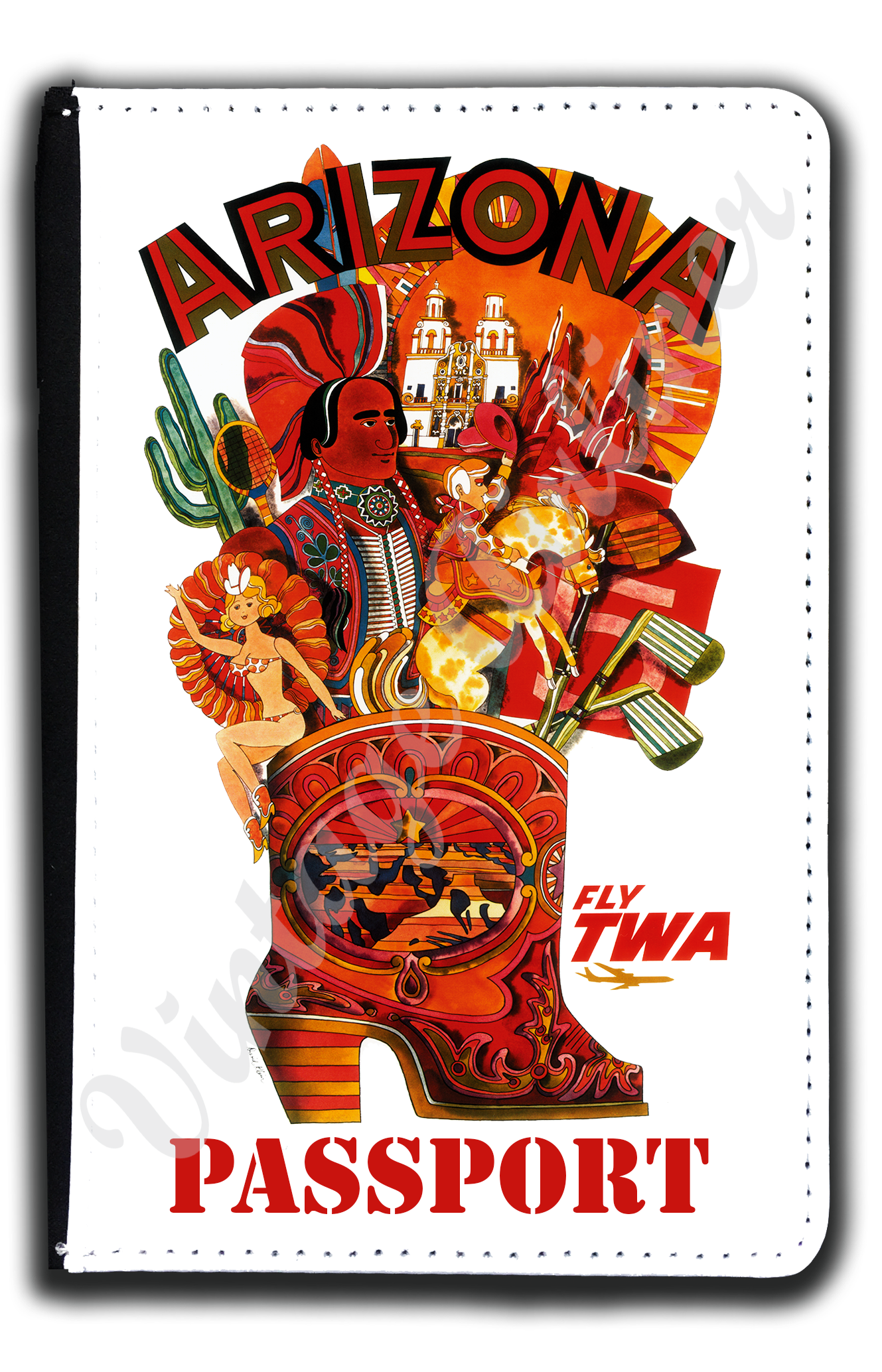 TWA Arizona Travel Poster Passport Case