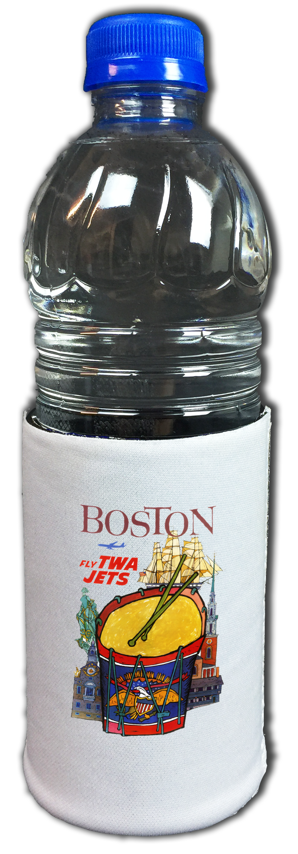 TWA Boston Travel Poster Bag Sticker Beverage Wrap