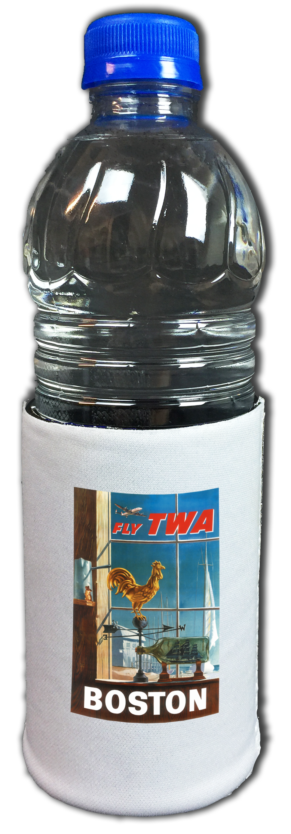 Fly TWA Boston Weathervane Original Travel Poster Beverage Wrap