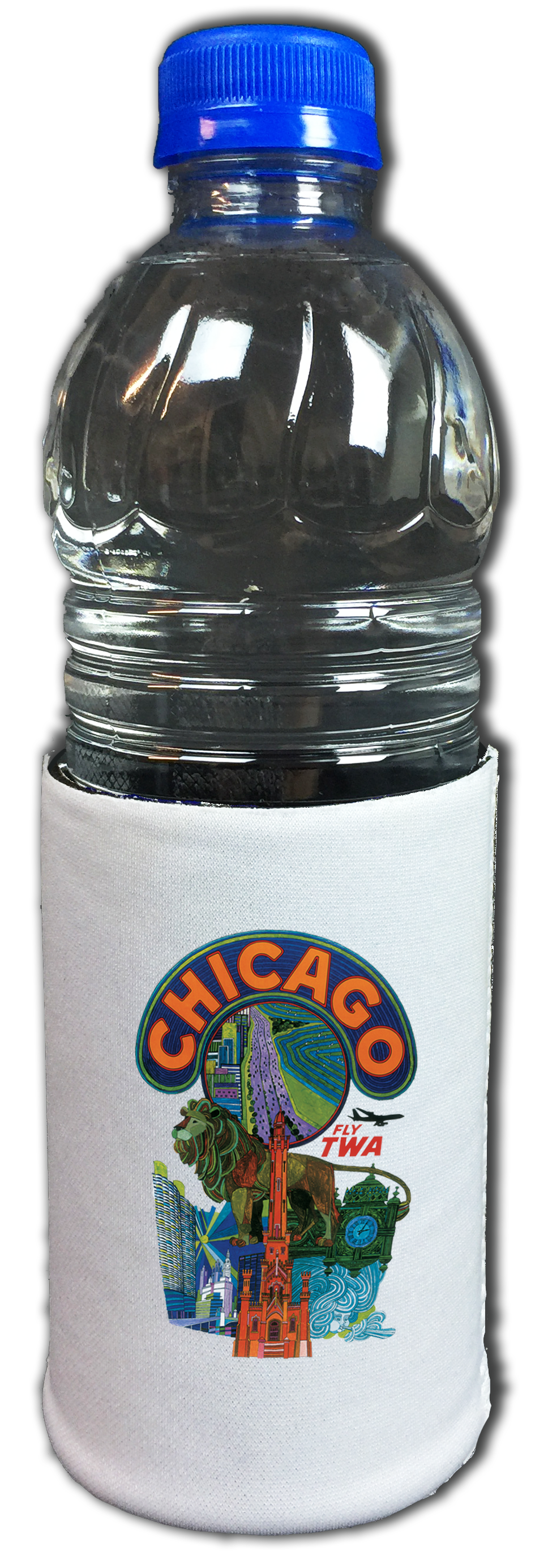 TWA Chicago Travel Poster Bag Sticker Beverage Wrap