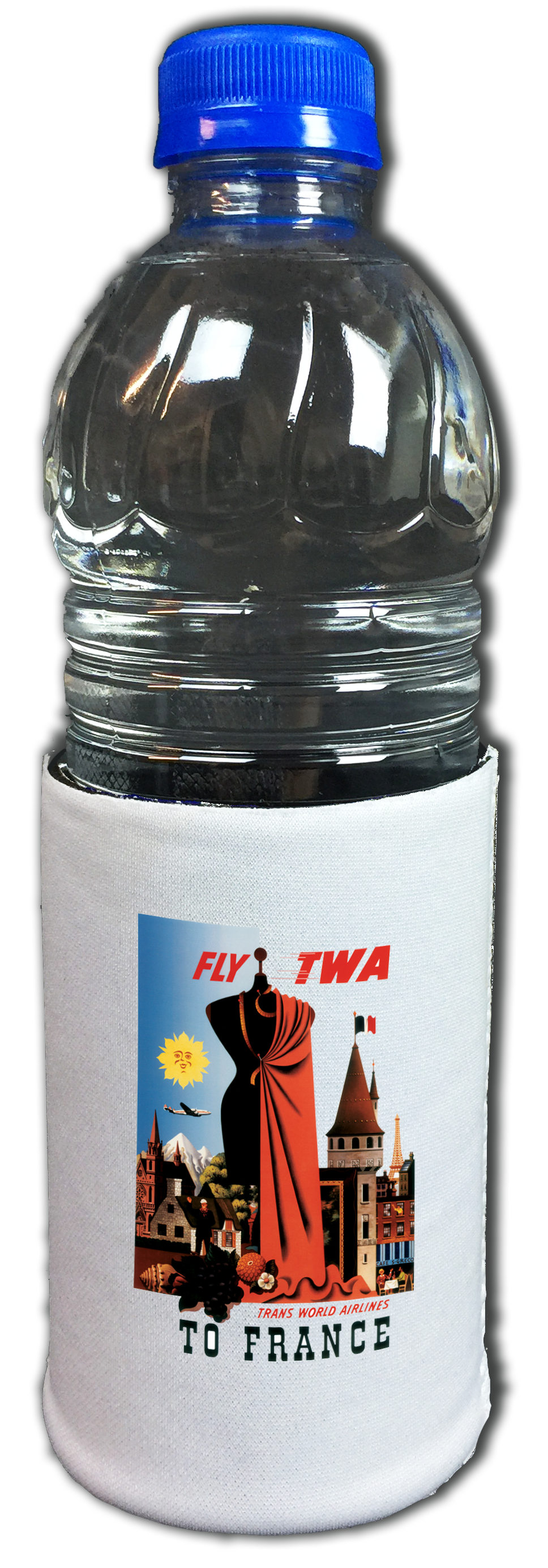 TWA France Travel Poster Bag Sticker Beverage Wrap