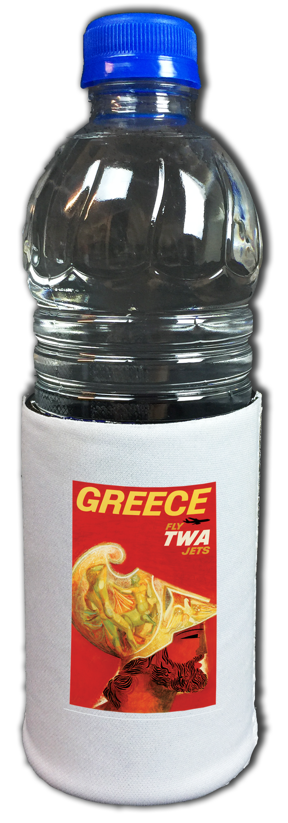 TWA Greece Travel Poster Bag Sticker Beverage Wrap