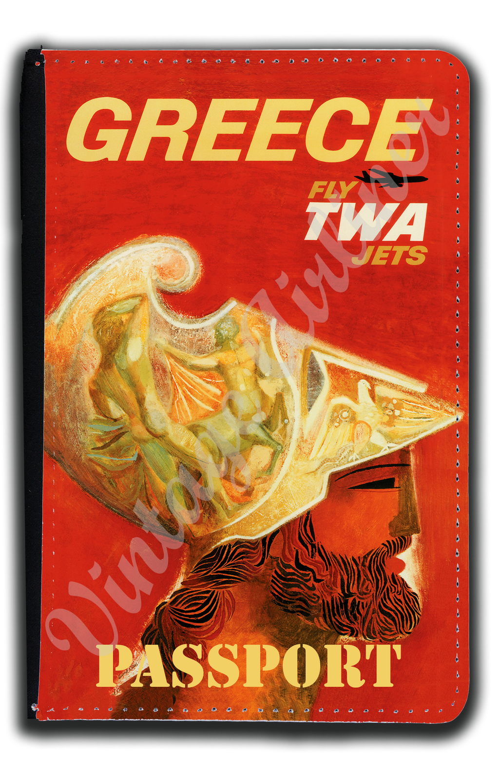 TWA Greece Travel Poster Passport Case