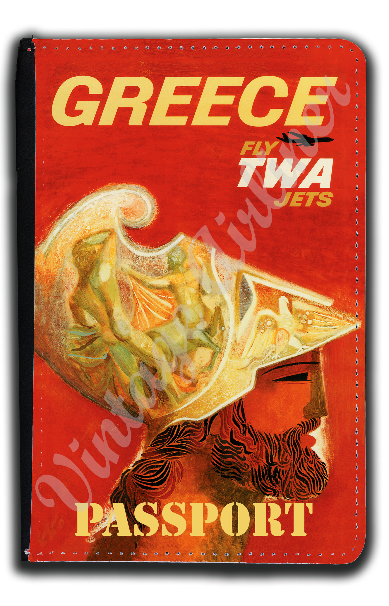 TWA Greece Travel Poster Passport Case