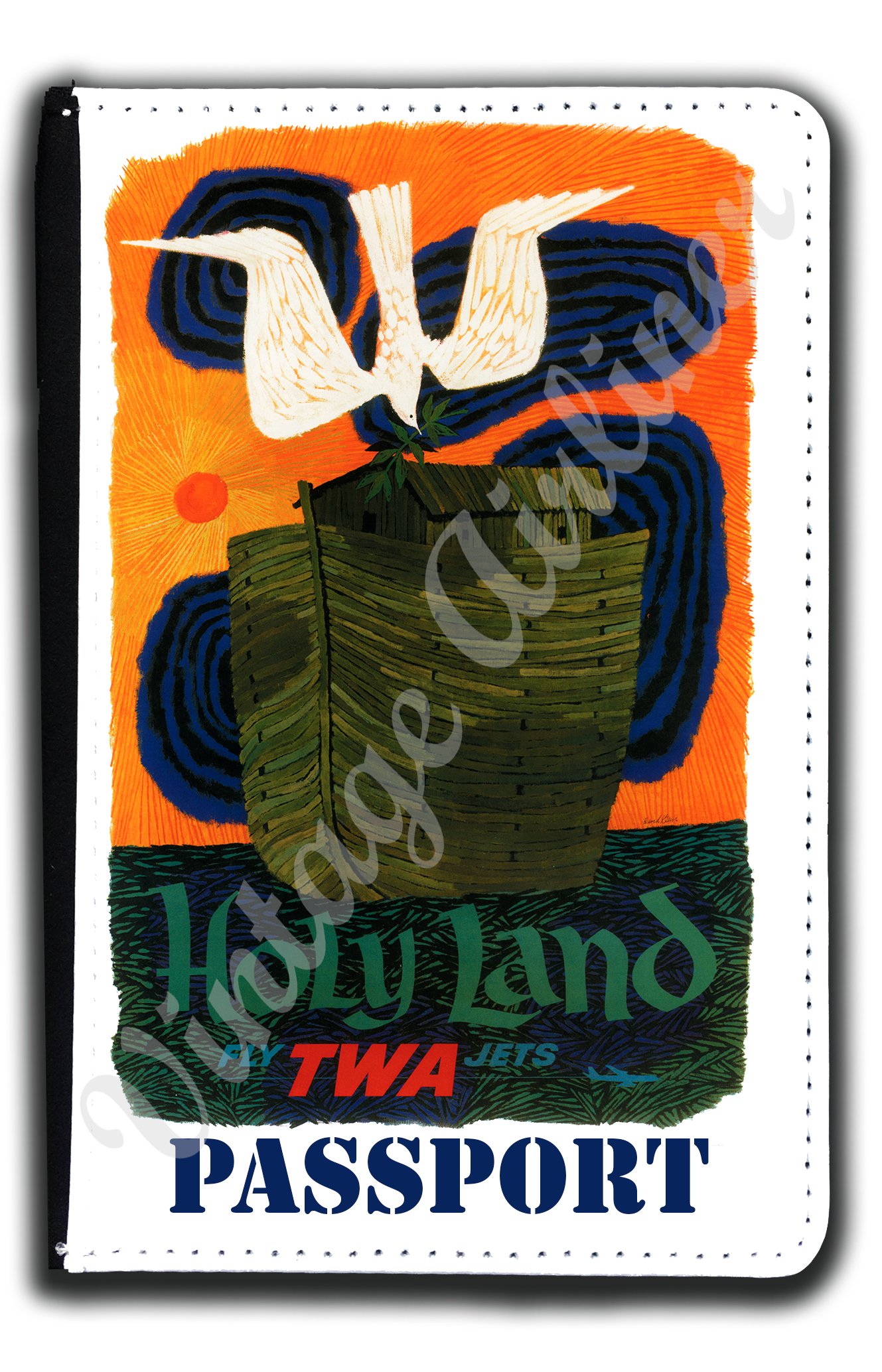TWA Holy Land Travel Poster Passport Case